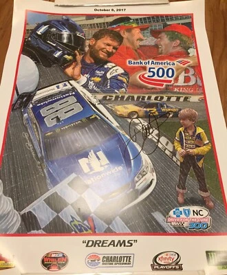 Dale Earnhardt Jr AUTOGRAFIADO FIRMADO Bank Of America 500 SAM BASS 18x24 Impresión Foto 1 de 2