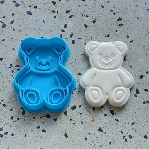 Teddy Bear embosser & cutter set 8cm - cookie, biscuit, fondant - Picture 1 of 1