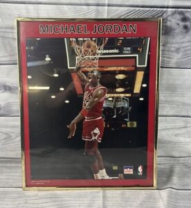 Vintage  Michael Jordan Chicago Bulls Framed Poster Starline NBA 1988 16” x 20”