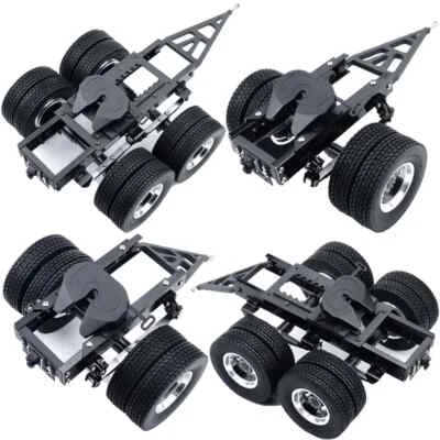 RC LKW Metall 1&2 Achsen Anhänger Für 1/14 Tamiya Scania 770S Volvo Auto - Bild 1 von 4