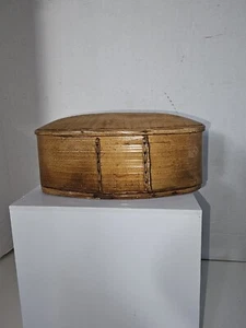 Antigua caja de comida/almuerzo sueca hecha a mano con árboles del siglo XIX. Bien hecho. - Imagen 1 de 12