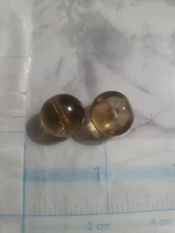 2 Antique Yellow Colored Glass Buttons Hand made H505 1 pair Cover
