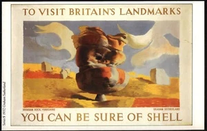 Modern Postcard: 1937 SHELL PETROL Poster - Visit Britain's Landmarks - Brimham - Picture 1 of 1