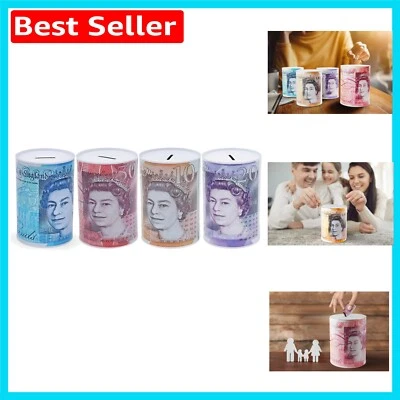 Sterling Piggy Bank Money Tin - Multi-Colour 15 x 10 x 10 cm Savings Solution - Image 1 of 4