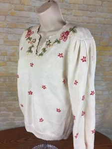 Maglione pullover donna Erika Petites floreale taglia small Petite S23 - Foto 1 di 12