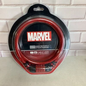 Auténtico Traje MARVEL Deadpool Trenzado Acero Bicicleta Cable Bloqueo NUEVO - Imagen 1 de 3