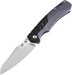 Kansept Knives Weim Framelock Blue Titanium & CF Folding S35VN Knife 1051A2 - Picture 1 of 6