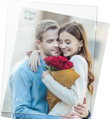 Paquete de 2 piezas de repuesto de vidrio reforzado térmico 8x10 para marco de fotos semi templado  Foto 1 de 4