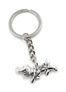 Keychain Dog Dachshund Dotted Metal Pendant Charm - Picture 1 of 5