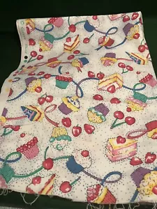 3/4 Yard “ Little Sprouts" Cupcakes & Cakes Hoffman International Cotton Fabric - Picture 1 of 3