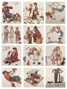 12 Norman Rockwell Prints Arthur A. Kaplan Co Bigelow Printing 12" Square - Picture 1 of 21