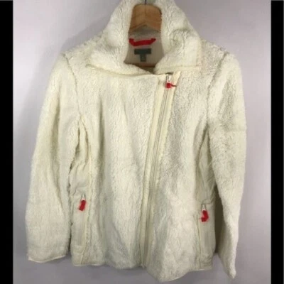 Chaqueta polar para mujer T by Talbots pequeña mediana marfil beige sherpa piel de oveja Foto 1 de 4
