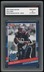TARJETA DE NOVATO MAC JONES 2021 PANINI INSTANTÁNEA PRIMER GRADO 10 RETRO PATRIOTAS DE RADIOCONTROL - Imagen 1 de 1