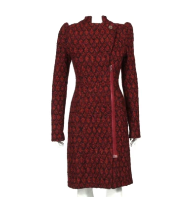 复古 BETSEY JOHNSON Victorian Puff 肩部紫色孔雀粗花呢外套夹克 尺寸 S — 第 1/4 张图片