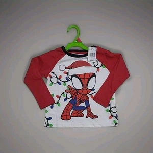 Marvel Spidey And His Amazing Friends Christmas 🎄 Shirt-Sz 2T-Super Cute - Picture 1 of 3