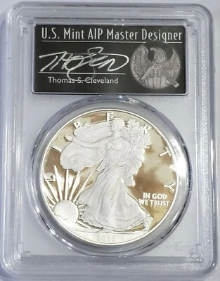 2018-W 1 Oz Silver $1 AMERICAN EAGLE PR70DCAM FDOI Thomas Cleveland Freedom Coin - Image 1 of 4
