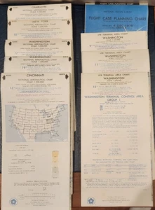 Vintage Lot of 5 Sectional Aeronautical Charts, And 4 Other Charts 1974 - 1976 - Picture 1 of 14