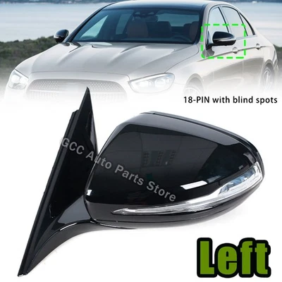 Left For Mercedes Benz W213 E-Class 2016-2021 Rear View Mirror Assembly Black - Image 1 of 4