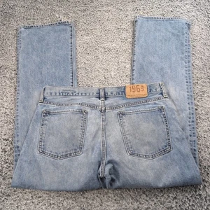 Gap Jeans Men 33x30 Blue Low Rise Boot Fit Denim Stretch Distressed Casual 1969 - Picture 1 of 10