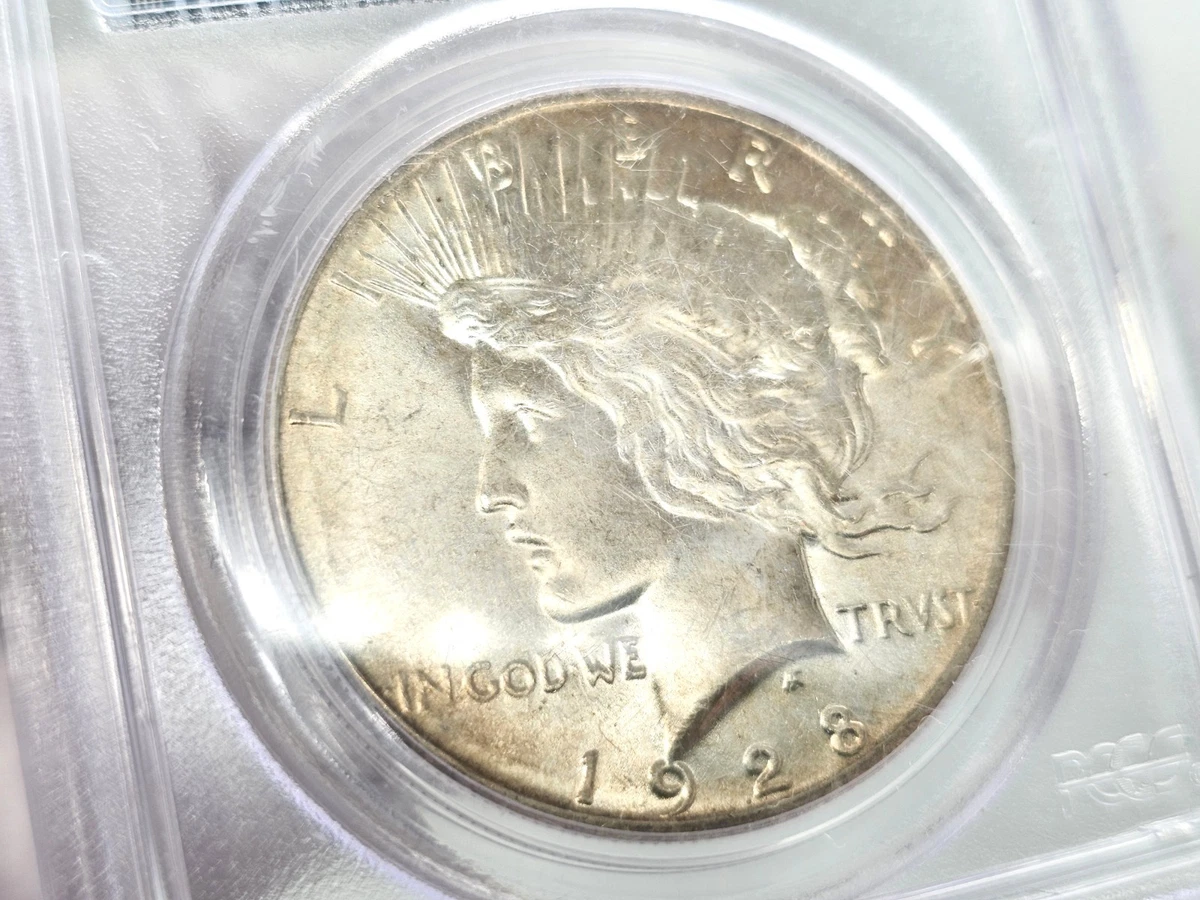 ☆日終 【PCGS MS62 希少 N社唯一の鑑定？？】1928 イギリス 銀製 イル