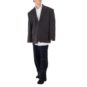 Balenciaga Unisex Houndstooth Single-Breasted Blazer Jacket Size 3 FR $4900+ - Picture 1 of 8