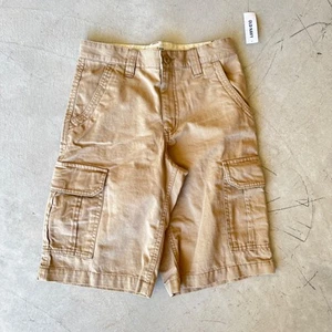 Old Navy Boys Cargo Shorts Size 12 Beige Tan Brown School Flat Front Khaki - Picture 1 of 4