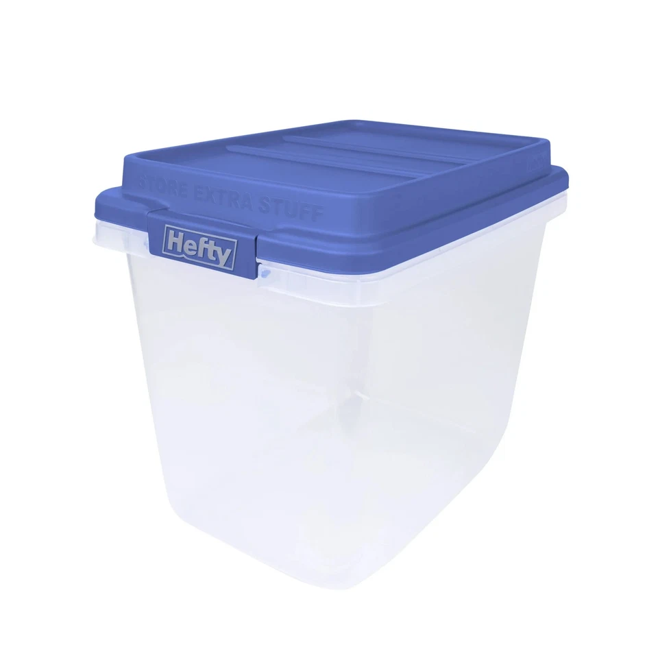 Hefty 6 Pack 32 Quart Hi-Rise Stackable Plastic Storage Bin with Lid (Open Box) - Image 1 of 4