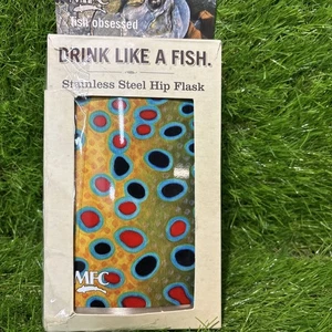MFC Mountain Fly Company Brown Trout Hip Flask 8oz - Picture 1 of 2