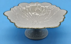Lenox Arbor Collection Footed Pedestal Candy Nut Trinket Compote 24K Gold Trim - Picture 1 of 10