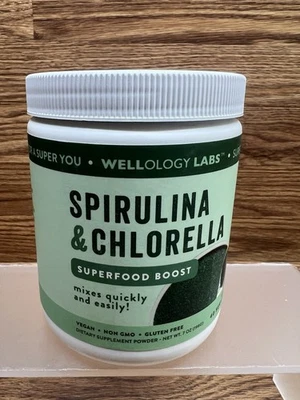 Wellology Labs™ Spirulina & Chlorella Superalimento Boost 40 Porciones VEGANO No OGM Foto 1 de 4