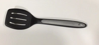Calphalon Nylon Slotted Spatula Turner Flipper Black Gray Silicone 12" 3 slots - Image 1 of 4