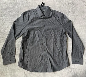 Express Men's Long Sleeve Button-Down Dark Gray Shirt Sz M New With Tags - Picture 1 of 9