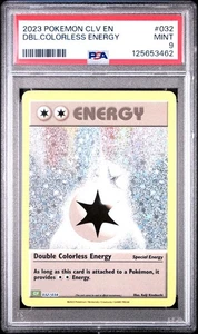 2023 POKEMON CLV EN #032 DOUBLE COLORLESS ENERGY PSA 9 MINT CLASSIC - Picture 1 of 2