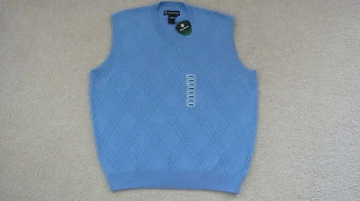 $50 PRO TOUR DIAMOND PATTERN COTTON SWEATER VEST - LG - NEWwTAGS -FREE SHIPPING - Image 1 of 4