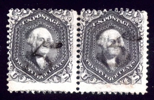 US 78a 24c Washington Pair with Number "5" Cancels PSAG Cert SCV $940+ - Picture 1 of 3