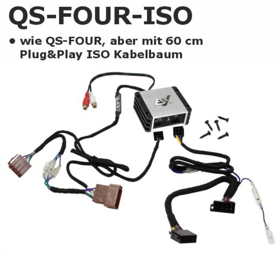 ESX QS-FOUR-ISO Mini Plug & Play 4-Kanal Auto Verstärker Endstufe 240 W RMS