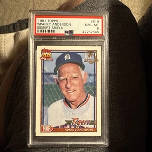 1991 Topps Desert Shield #519 Sparky Anderson PSA 8 Tigres - Imagen 1 de 2