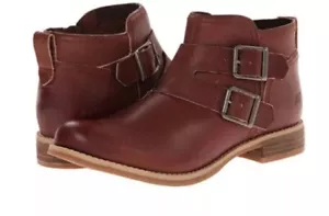 Timberland Women's Savin Hill Double Buckle Leather Ankle Boot Brown Size 5.5 - Picture 1 of 5