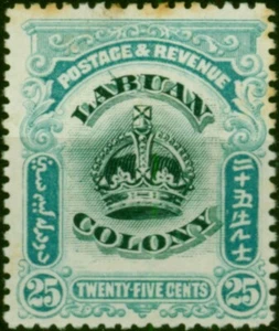 Labuan 1902 25c Green & Greenish Blue SG126c 'Line Through B' Good MM - Picture 1 of 1