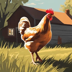 Chicken On A Farm Sticker 3x3" - Picture 1 of 1