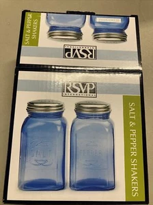 RSVP International Retro Blau Glas Salz & Pfefferstreuer 8oz - Bild 1 von 6