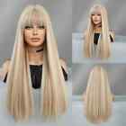 Long Light Brown Wigs Bangs For Women Sweet Wig For Daily Cosplay Halloween