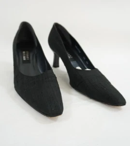 Stuart Weitzman Woman's Heels 10 AA, Black Linen Pumps Elegant Lot 111 - Picture 1 of 12