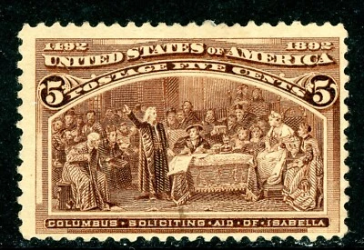 USA 1893 Columbian 5¢ Columbus  Scott # 234 Mint P263 - Image 1 of 4