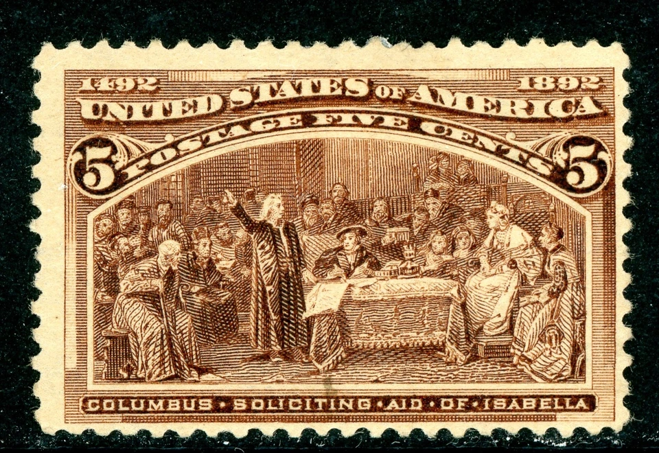 USA 1893 Columbian 5¢ Columbus  Scott # 234 Mint P263 - Image 1 of 4