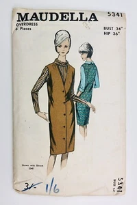 Vintage 1960's Sewing Pattern Maudella 5341 Misses Overdress Bust 34" Hip 36' - Picture 1 of 5