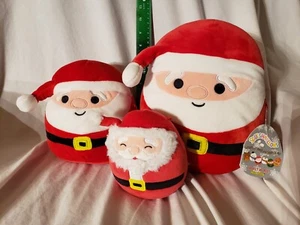 Lote de 3 peluches de Papá Noel Squishmallows - 5", 7" y 9" - decoración de Navidad en muy buena condición - Imagen 1 de 12