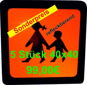 Warntafel Magnetschilder, 40x40cm reflekitierend Magnetschild Schulbus Taxi - Bild 1 von 1