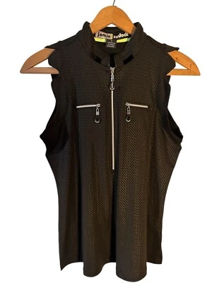 Top de golf Jamie Sadock negro para mujer talla S Foto 1 de 4