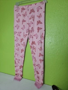 Cuddl Duds Girls Pants Pink Butterflies Butterfly Print Loungewear Pajamas 10 - Picture 1 of 4